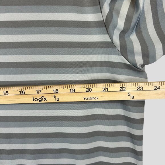 Under Armour Grey Striped Polo Shirt Coldblack UV Protection Loose Fit Mens XL - Picture 7 of 10